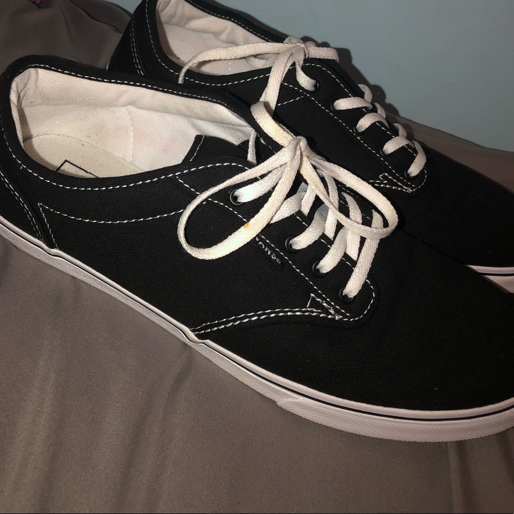 Black and white vans.